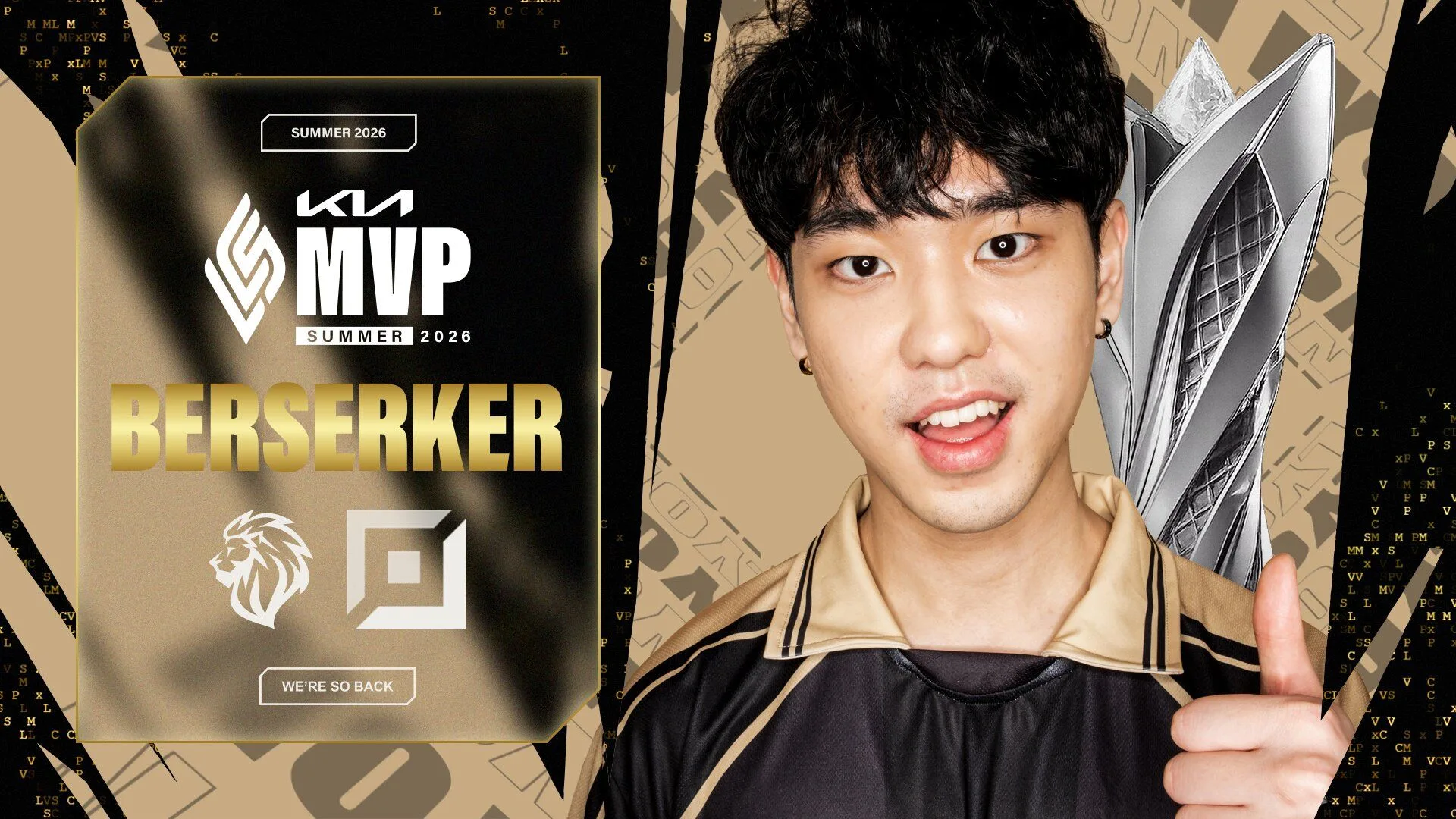 Berserker wins 2026 LCS Summer Split MVP LYON bot laner Berserker beside the official Kia MVP Summer 2026 LCS graphic