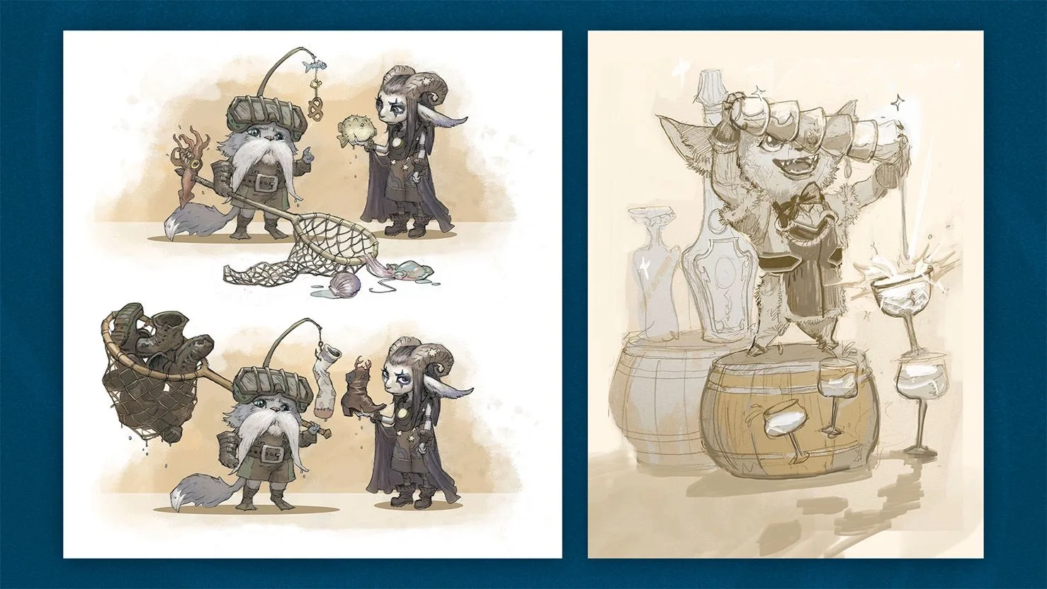 Riftbound Set 8 Bandle City concept art Riftbound Set 8 Bandle City concept art with Yordle characters and props