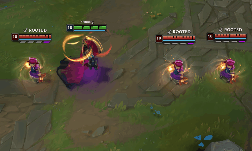Riot Games prototype showing a shorter-range version of Mel tested during her League of Legends midscope development Riot Games prototype showing a shorter-range version of Mel tested during her League of Legends midscope development