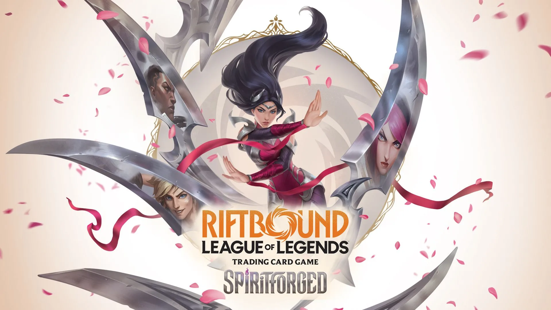 Riftbound Spiritforged key art Riftbound Spiritforged key art featuring Irelia and other champions