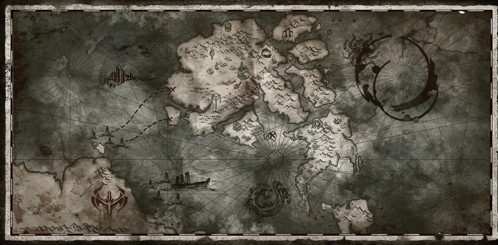 Noxian invasion of Ionia map Map of the Noxian invasion of Ionia in Runeterra lore