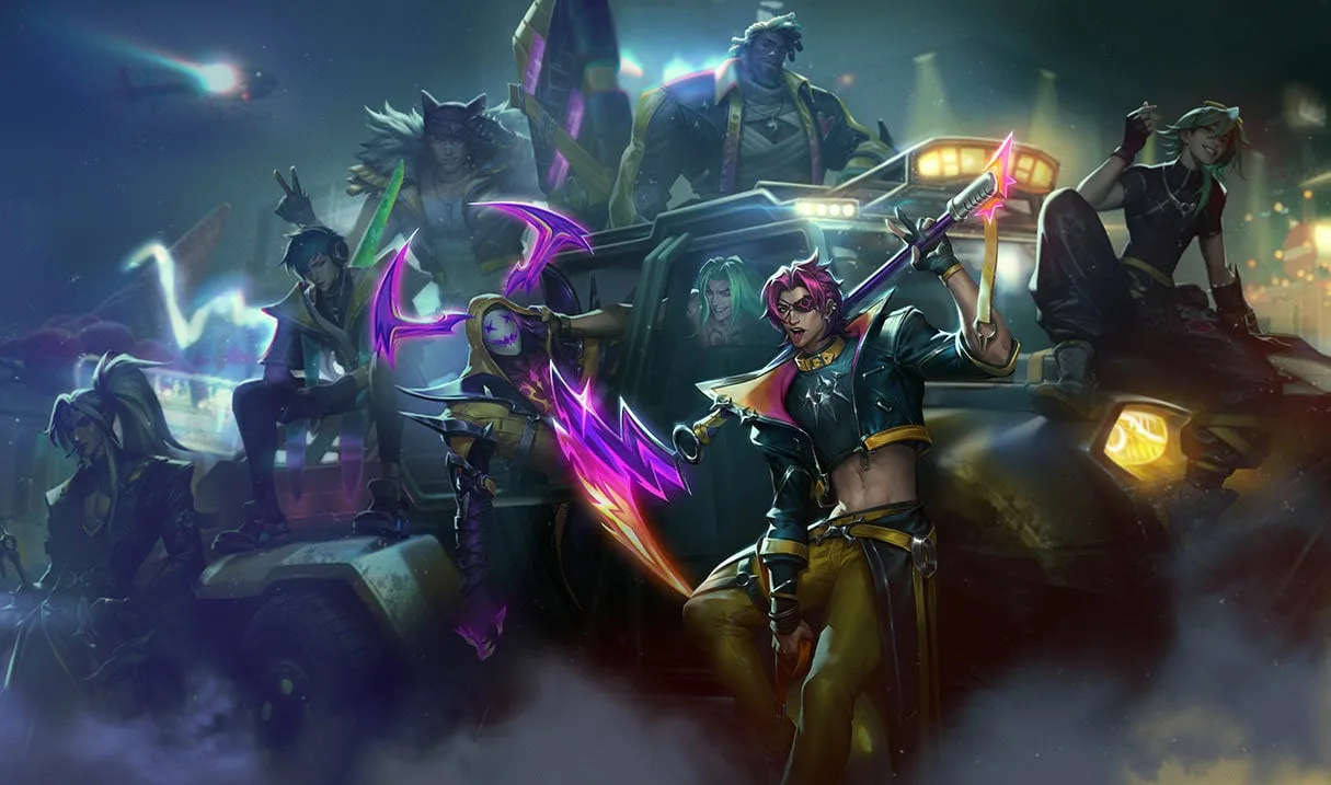 HEARTSTEEL Kayn HEARTSTEEL Kayn splash art showing Kayn and Rhaast with the HEARTSTEEL band
