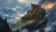 After Victory Noxian fortress perched on a cliff after battle