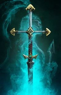 Sanctity, the royal sword of Camavor, shown on the Ruination novel cover