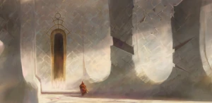 Temple of the Solstice Temple of the Solstice on Mount Targon with gold-veined stone walls and sunlight symbolism