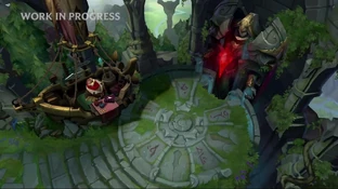 Purple side shop update Purple side shop scene from a Summoner’s Rift visual update in League of Legends