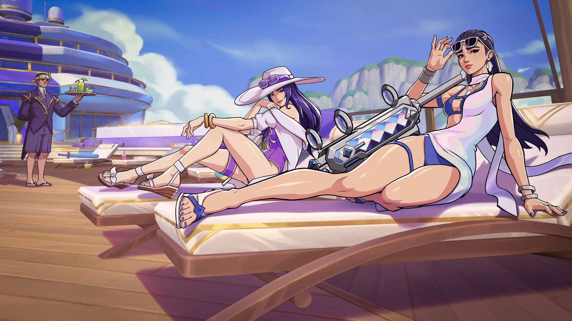 Pool Party Nights Caitlyn Megabundle Pool Party Nights Caitlyn Megabundle art featuring Pool Party Caitlyn and Pool Party Nights Caitlyn in 2XKO.