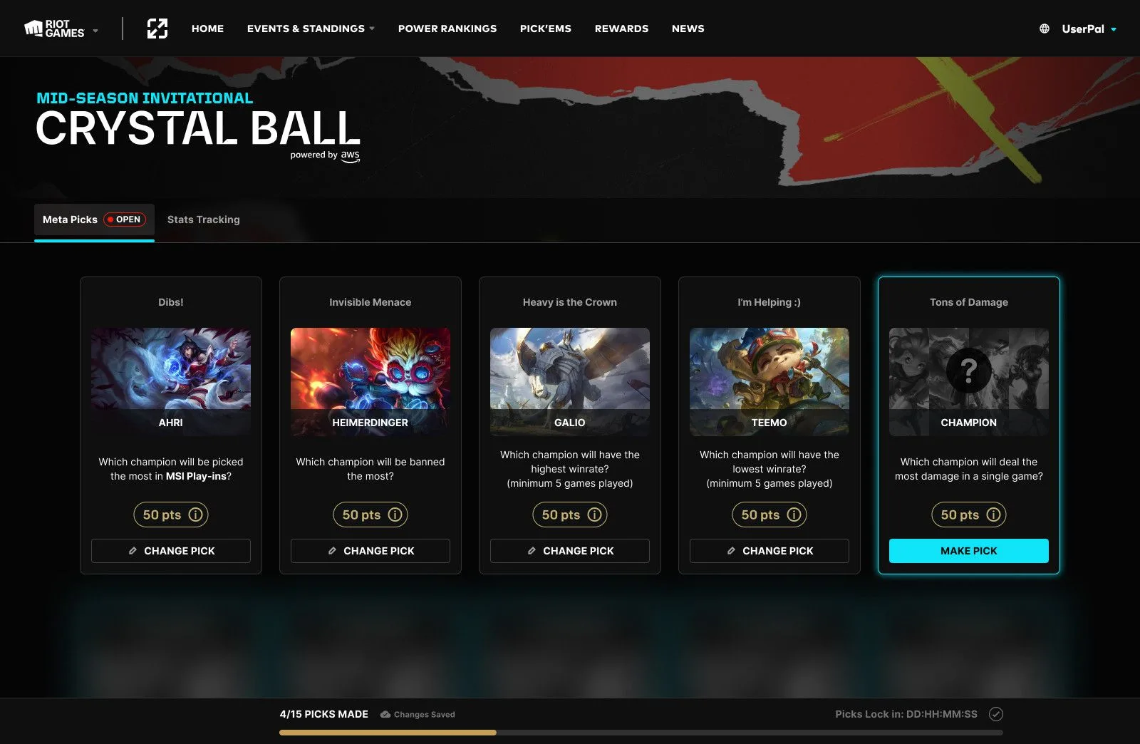 MSI 2026 Crystal Ball prediction interface MSI 2026 Crystal Ball prediction interface