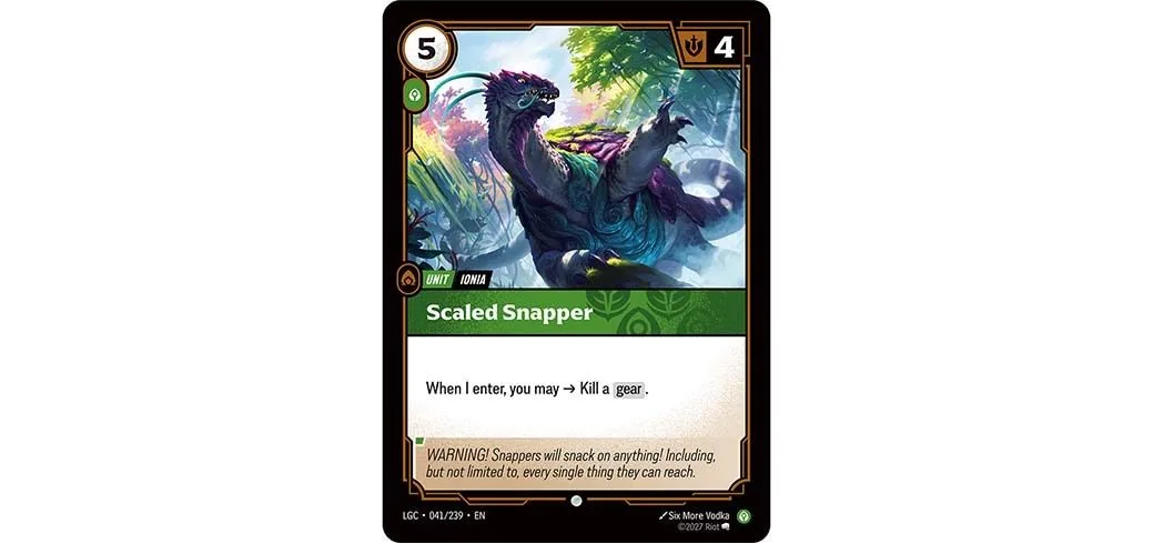 Scaled Snapper Legacy templating preview Scaled Snapper Riftbound card showing updated Legacy target templating