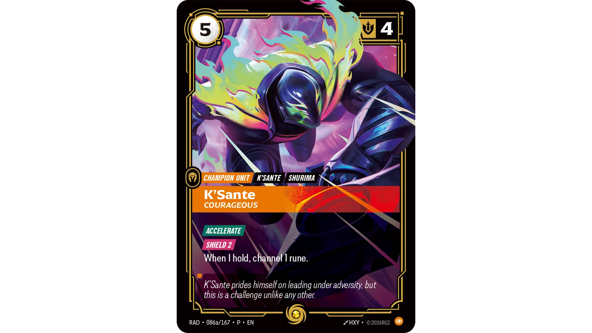 Regional Championship Day 2 promo Riftbound K'Sante Courageous Day 2 promo card for Regional Championship players