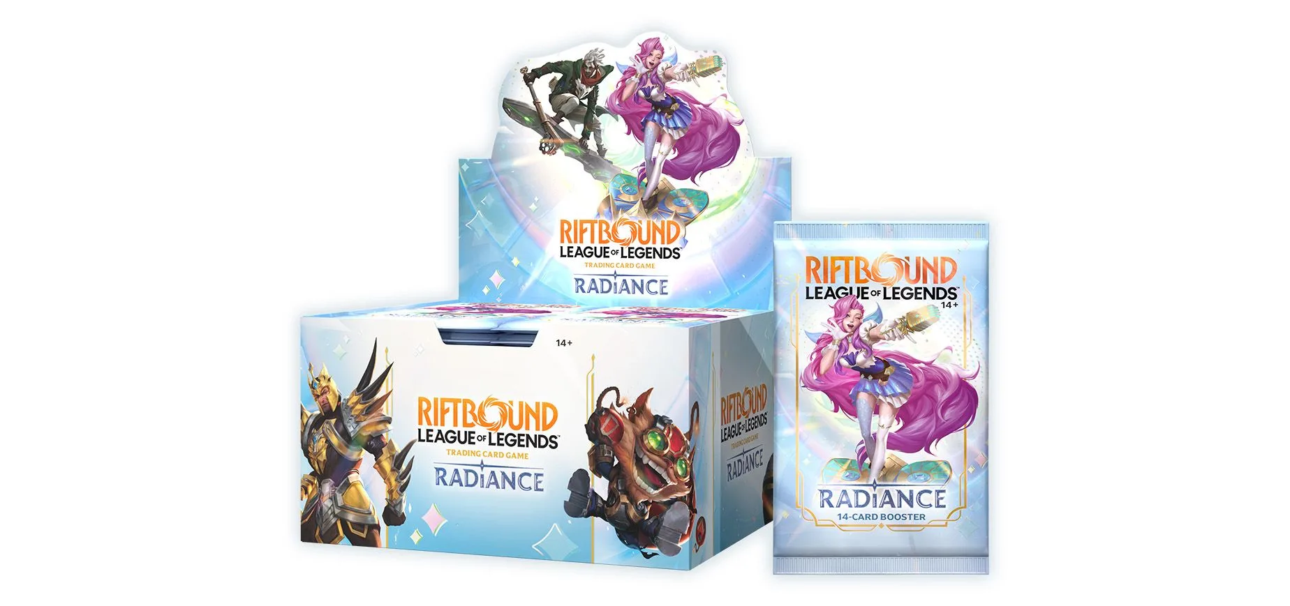 Riftbound Radiance booster products Riftbound Radiance booster pack and booster display