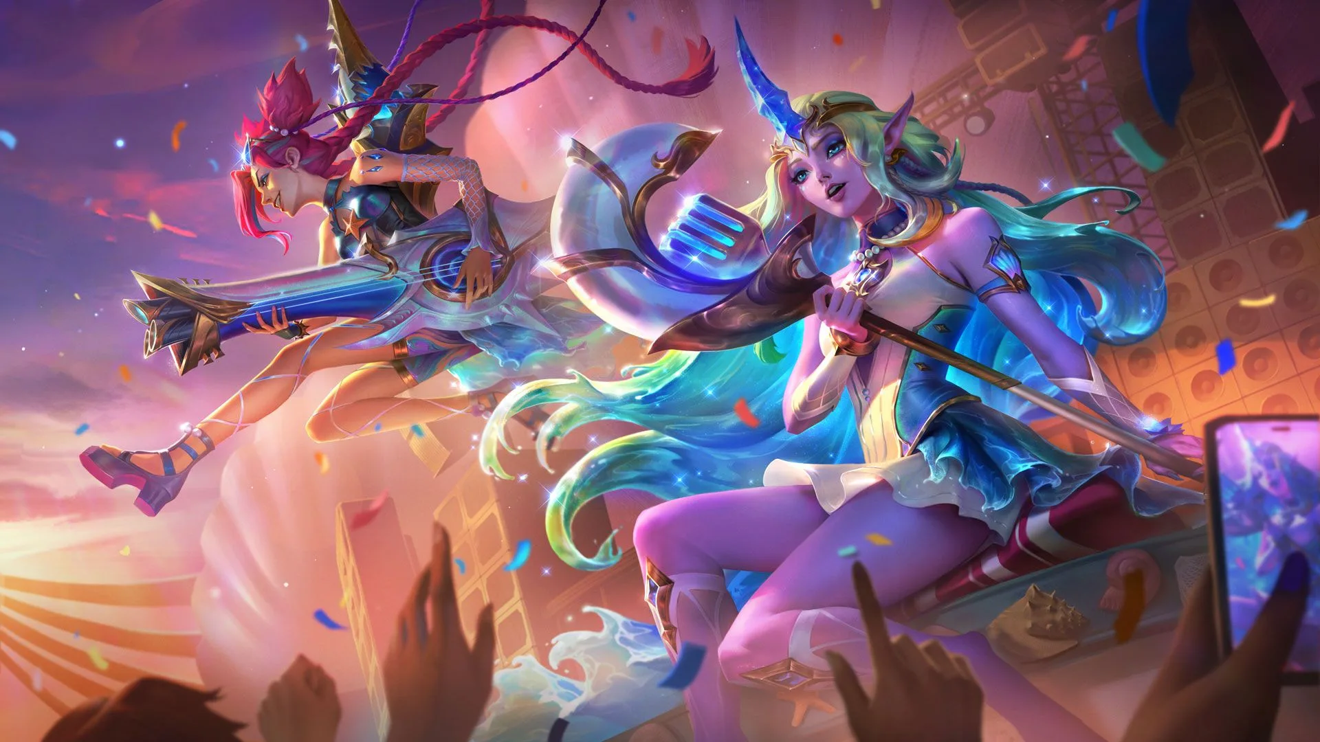 Ocean Song Soraka and Jinx Ocean Song Soraka and Ocean Song Jinx splash art from League of Legends patch 26.17