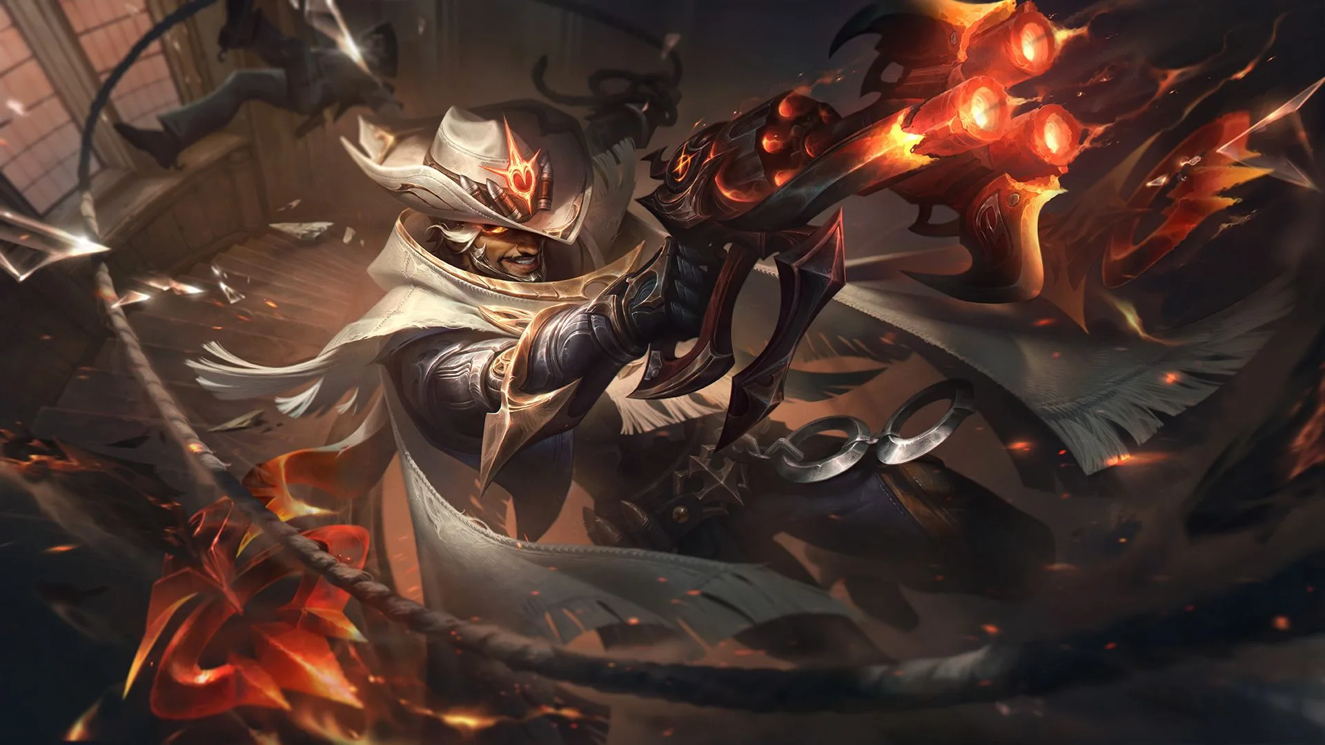 High Noon Akshan splash art from League of Legends patch 26.13