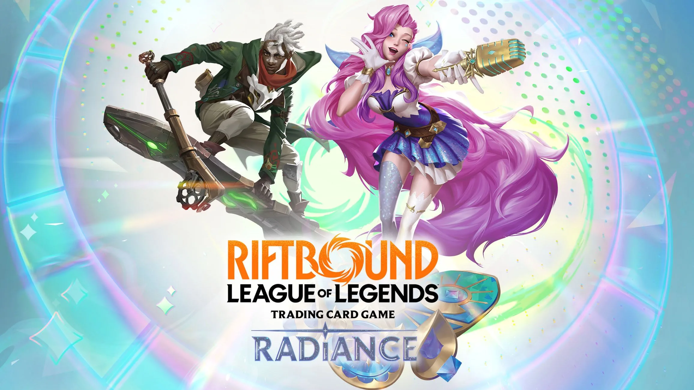 Riftbound Radiance key art Riftbound Radiance key art featuring Ekko and Seraphine