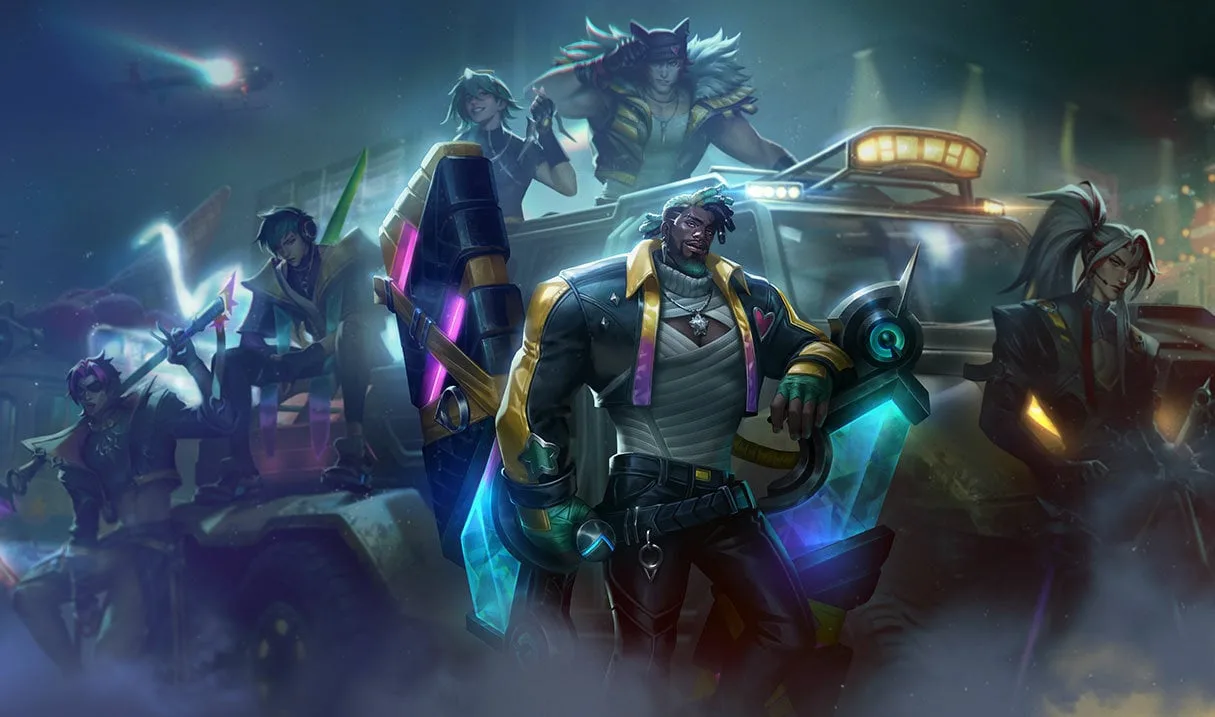HEARTSTEEL K'Sante HEARTSTEEL K'Sante splash art showing K'Sante with large music-themed weapons