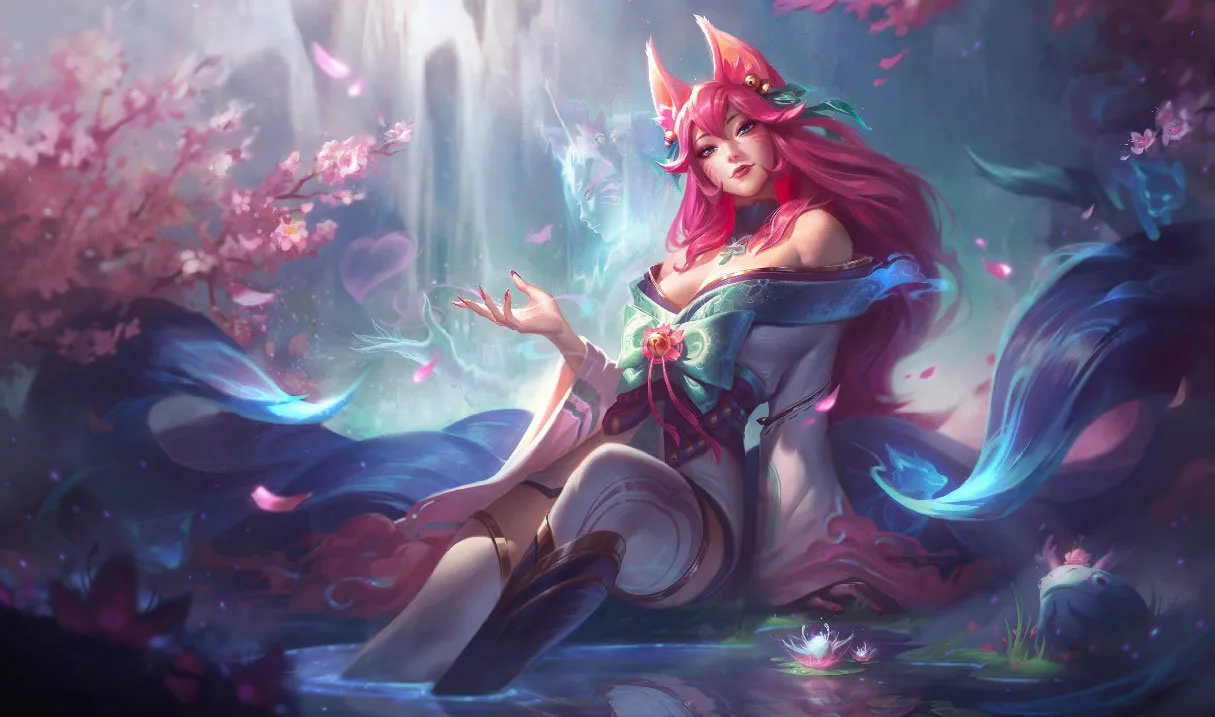 Spirit Blossom Ahri splash art Spirit Blossom Ahri splash art
