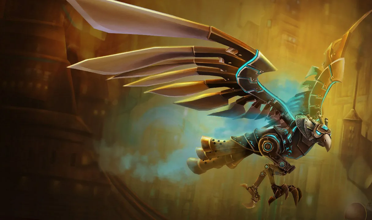 Hextech Anivia Hextech Anivia splash art showing a mechanical bird with metallic wings and blue energy