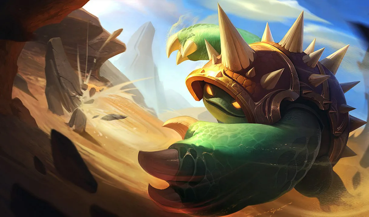 Rammus Rammus champion artwork for the Wild Rift patch 7.3a jungle nerf