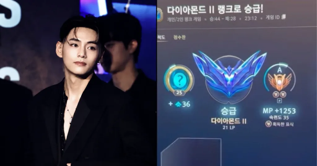 V from BTS's instagram story of him hitting Diamond II. V from BTS's instagram story of him hitting Diamond II.