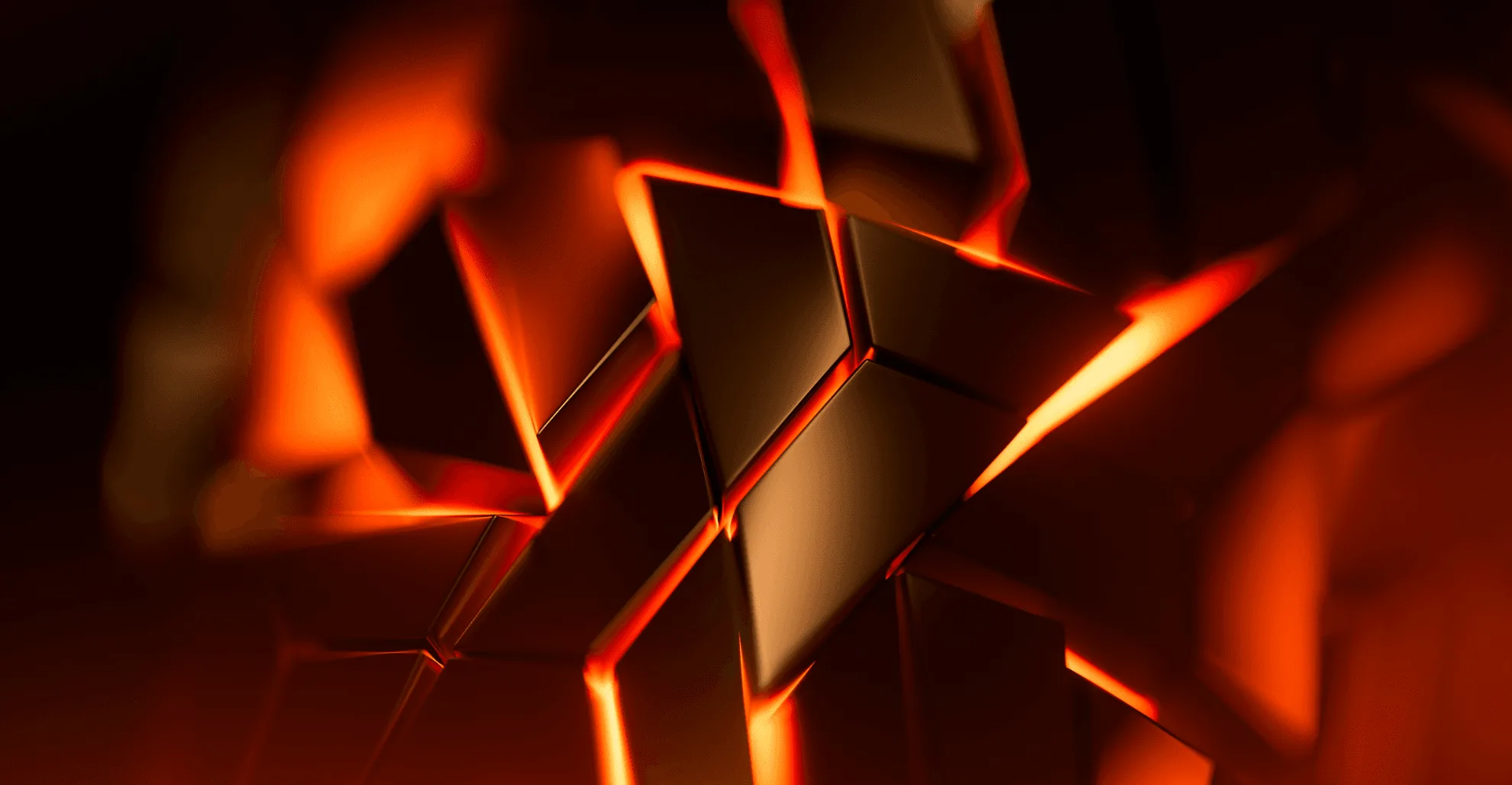 Orange geometric Esports World Cup artwork with glowing triangular forms Orange geometric Esports World Cup artwork with glowing triangular forms
