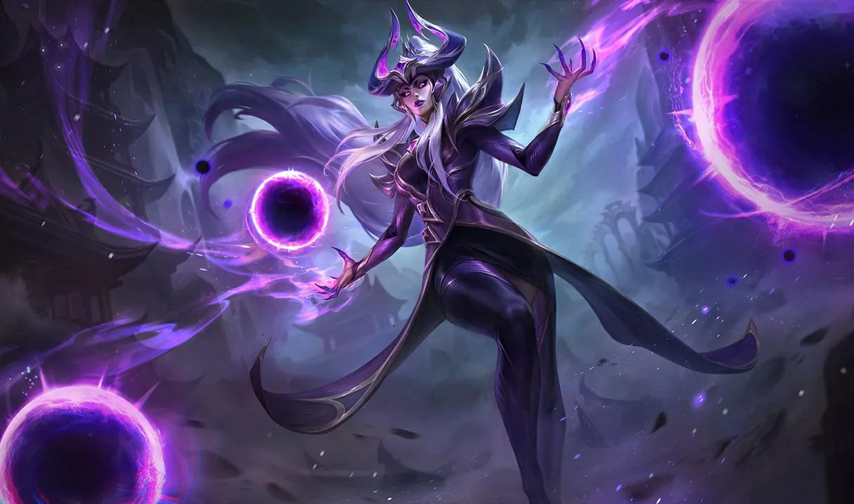 Syndra Syndra champion artwork for her Wild Rift patch 7.3a nerfs