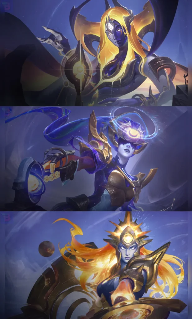 Arbiter skins from TFT made before the new Eternal Aspects skins, showing the skins for Leona, Diana and Leblanc. Arbiter skins from TFT made before the new Eternal Aspects skins, showing the skins for Leona, Diana and Leblanc.
