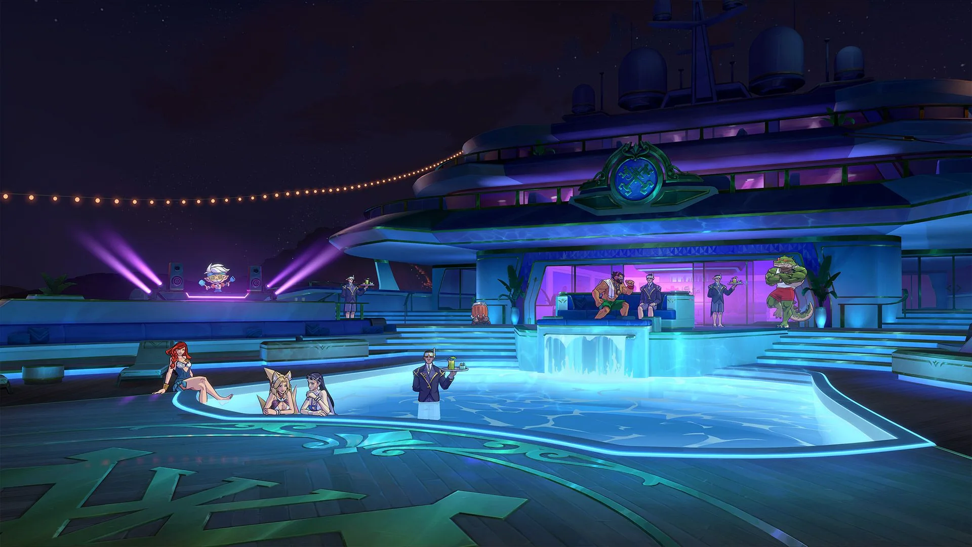 Kiramman Yacht After Dark Kiramman Yacht After Dark stage in 2XKO with a nighttime yacht setting.