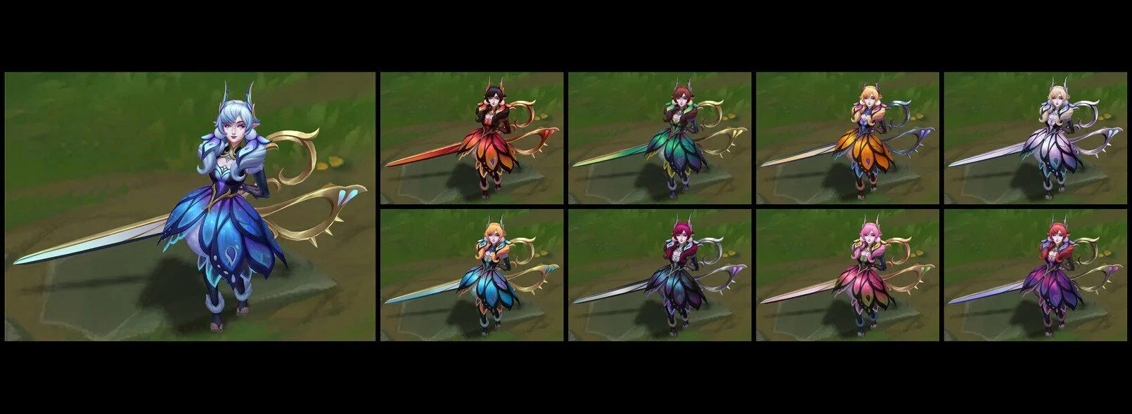 Faerie Court Gwen chromas Faerie Court Gwen chromas from League of Legends patch 26.16