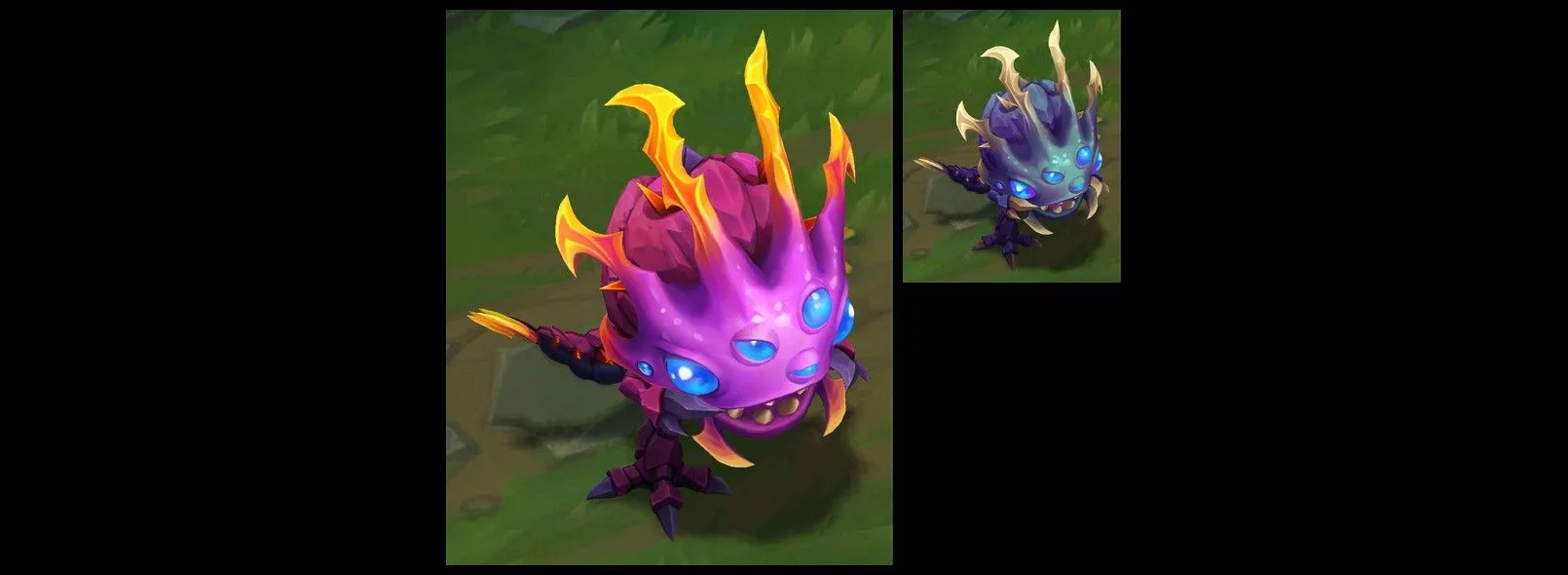 Prestige Classic Baron Kog'Maw Vivid chroma Prestige Classic Baron Kog'Maw Vivid chroma preview comparing two colorful variations of Kog'Maw