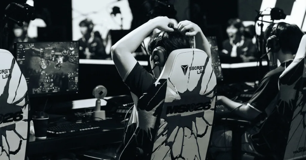 BLG losing finals at MSI - Black and White image. BLG losing finals at MSI - Black and White image.