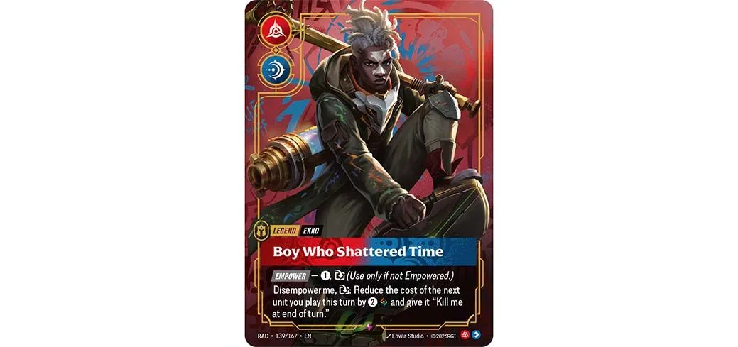 Ekko Boy Who Shattered Time Radiance card Ekko Boy Who Shattered Time card from Riftbound Radiance