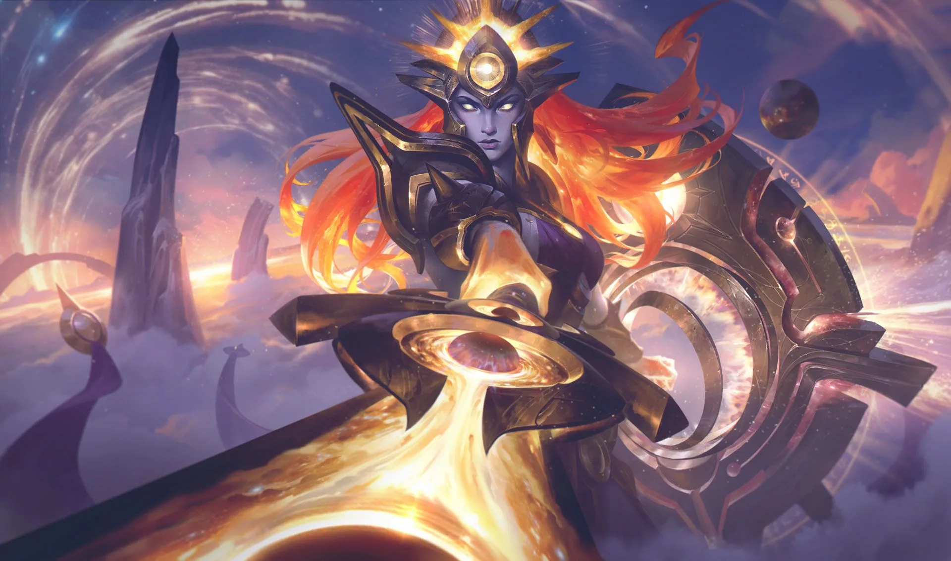 Eternal Aspect Leona splash art from League of Legends patch 26.11