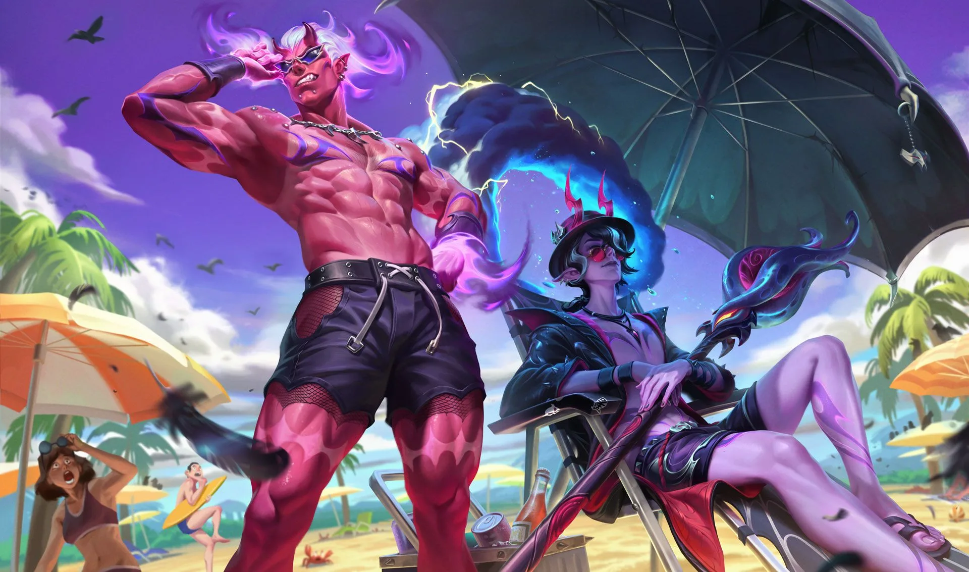 Sinful Shores Brand and Hwei Sinful Shores Brand and Sinful Shores Hwei splash art from League of Legends patch 26.12