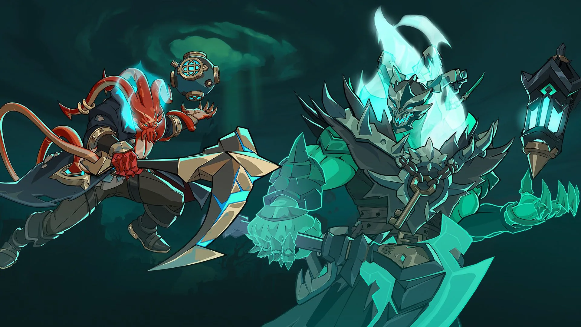 Thresh Launch Bundle Thresh Launch Bundle art featuring Thresh and Deep Sea Thresh in 2XKO.