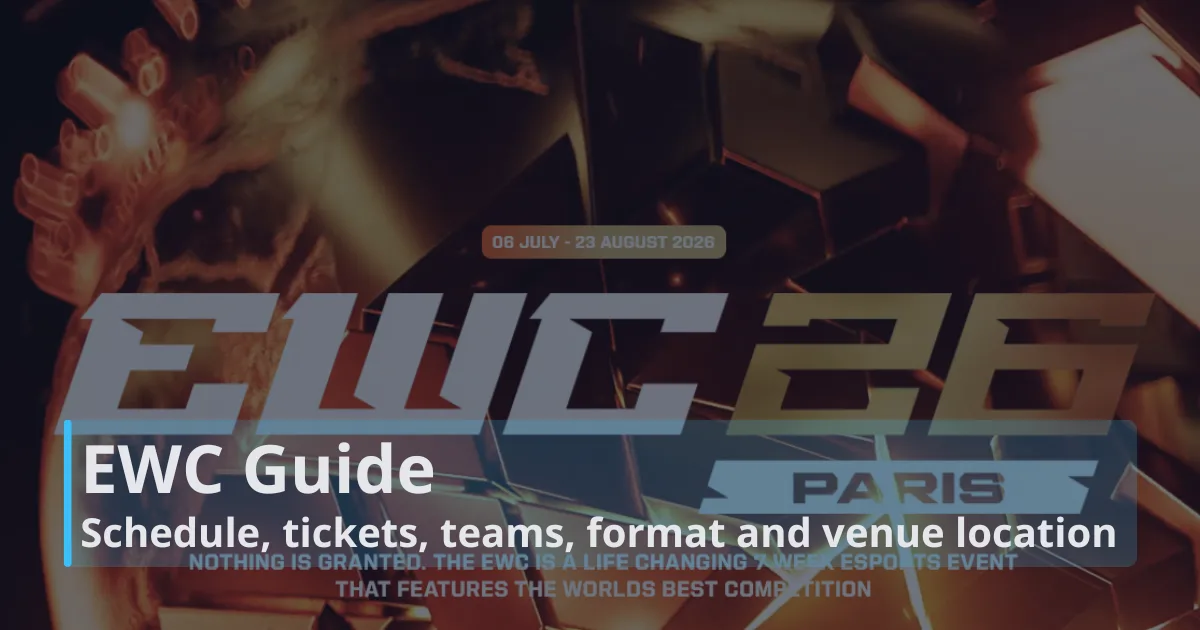 EWC 2026 guide: League of Legends schedule, tickets, teams, format and city.