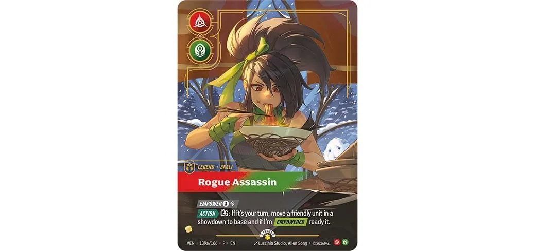 Gift of the Rift Akali promo Riftbound alt-art Akali Rogue Assassin promo from the English Gift of the Rift Bundle