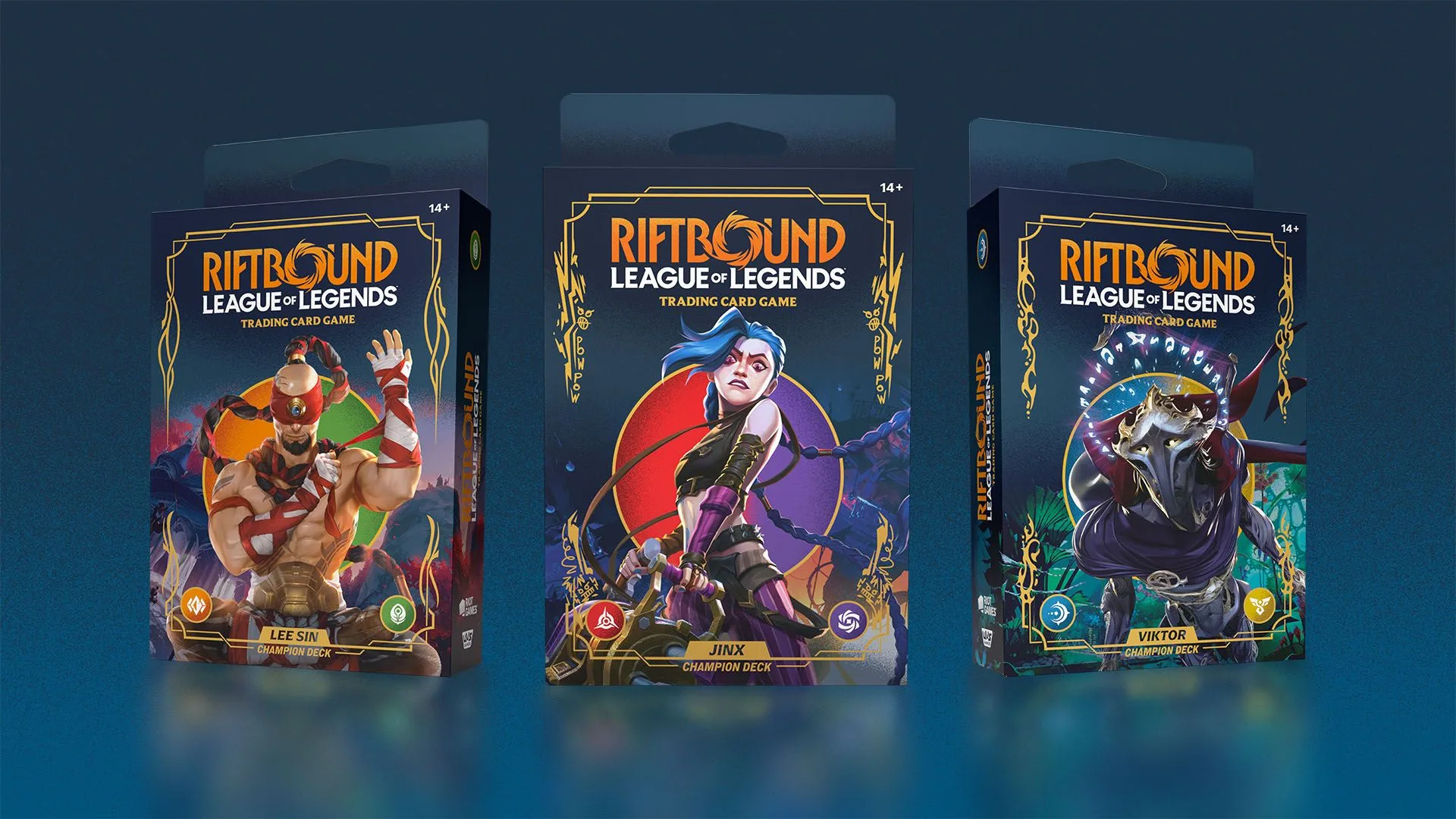 Riftbound Origins Champion Decks Riftbound Origins Champion Decks featuring Lee Sin, Jinx and Viktor