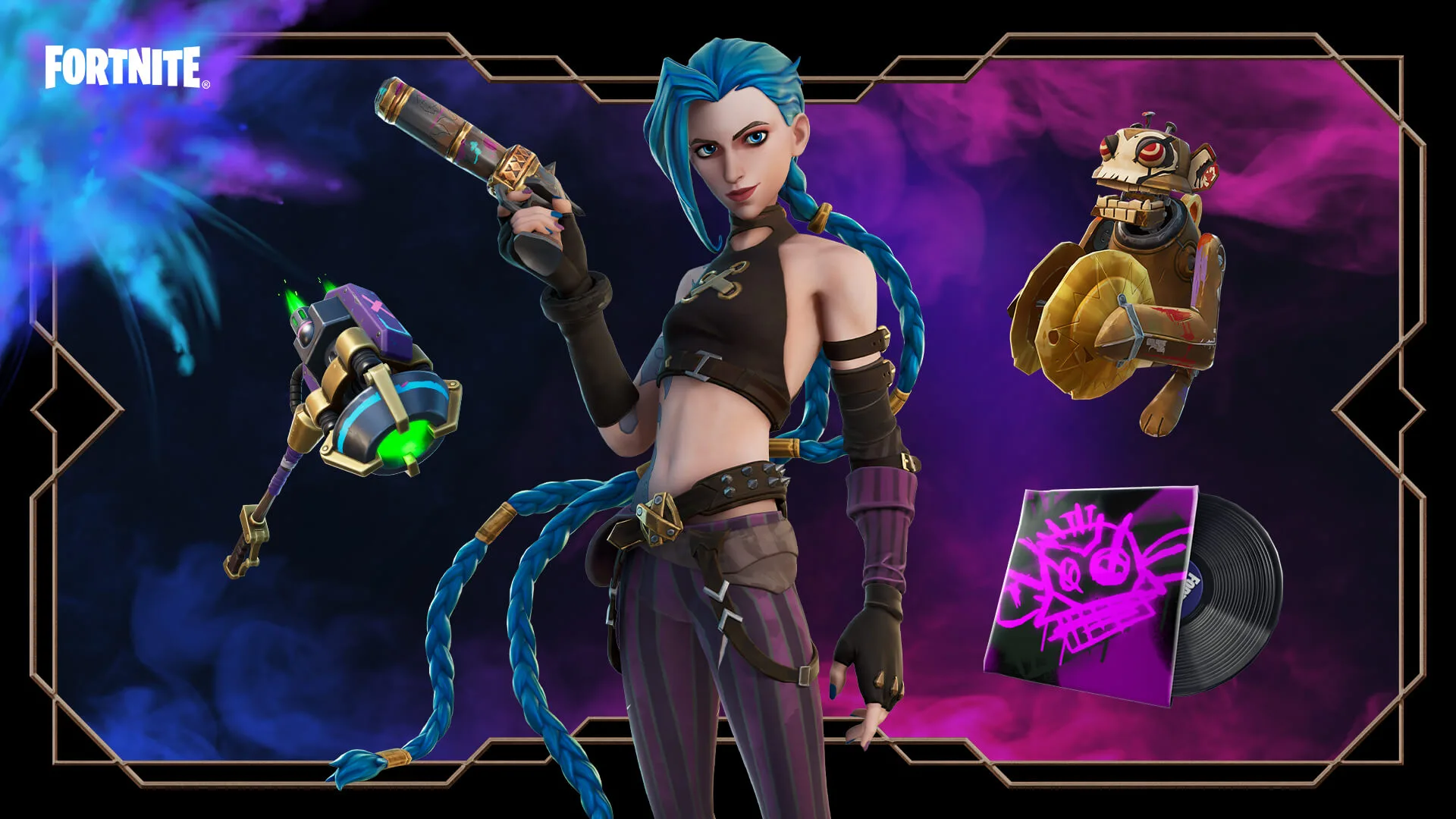 Arcane Jinx Fortnite outfit Arcane Jinx Fortnite outfit promotional image