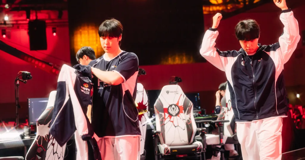 HLE members walking off stage at MSI after winning their match. HLE members walking off stage at MSI after winning their match.