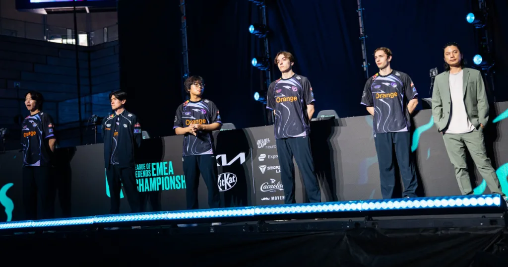 Karmine Corp standing in front the crowd at the LEC Summer Playoffs 2026. Karmine Corp standing in front the crowd at the LEC Summer Playoffs 2026.