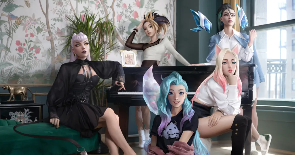 K/DA during their MORE era. K/DA during their MORE era.