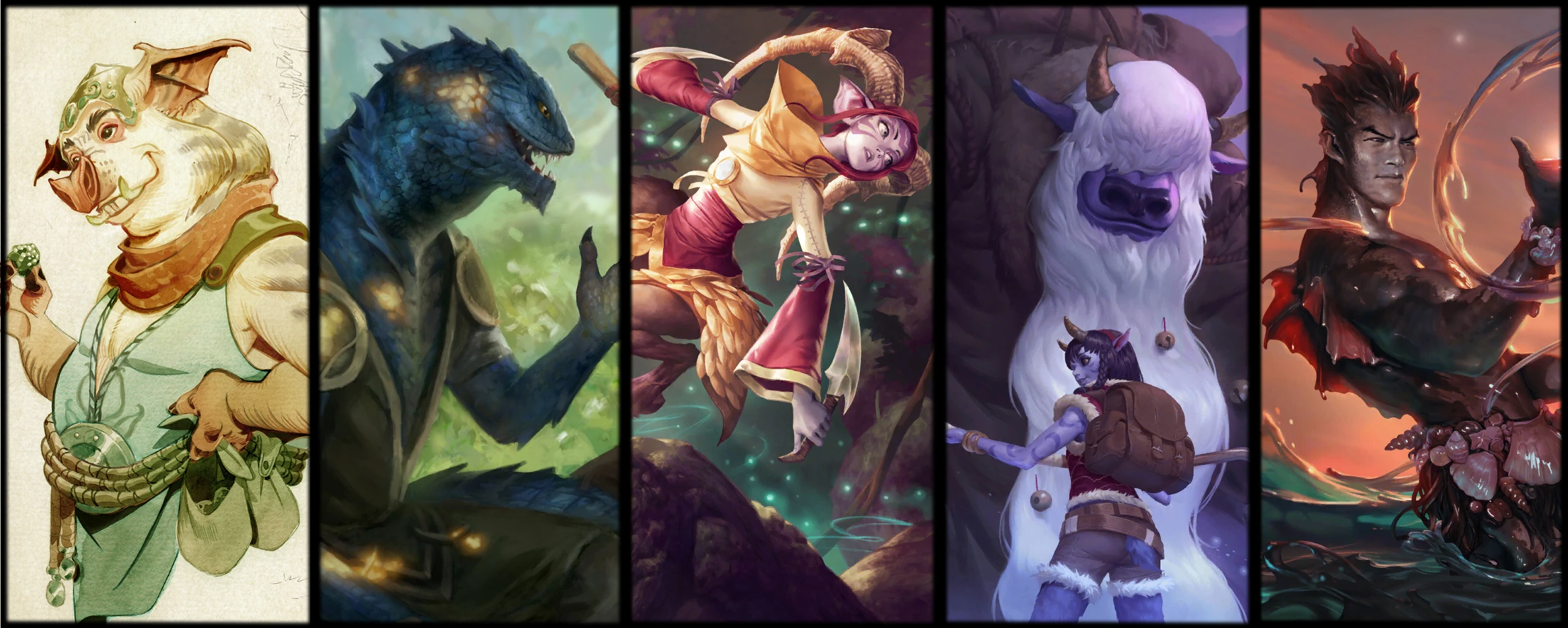 Vastaya species collage Collage of different Vastaya from League of Legends showing magic-touched animal-like beings