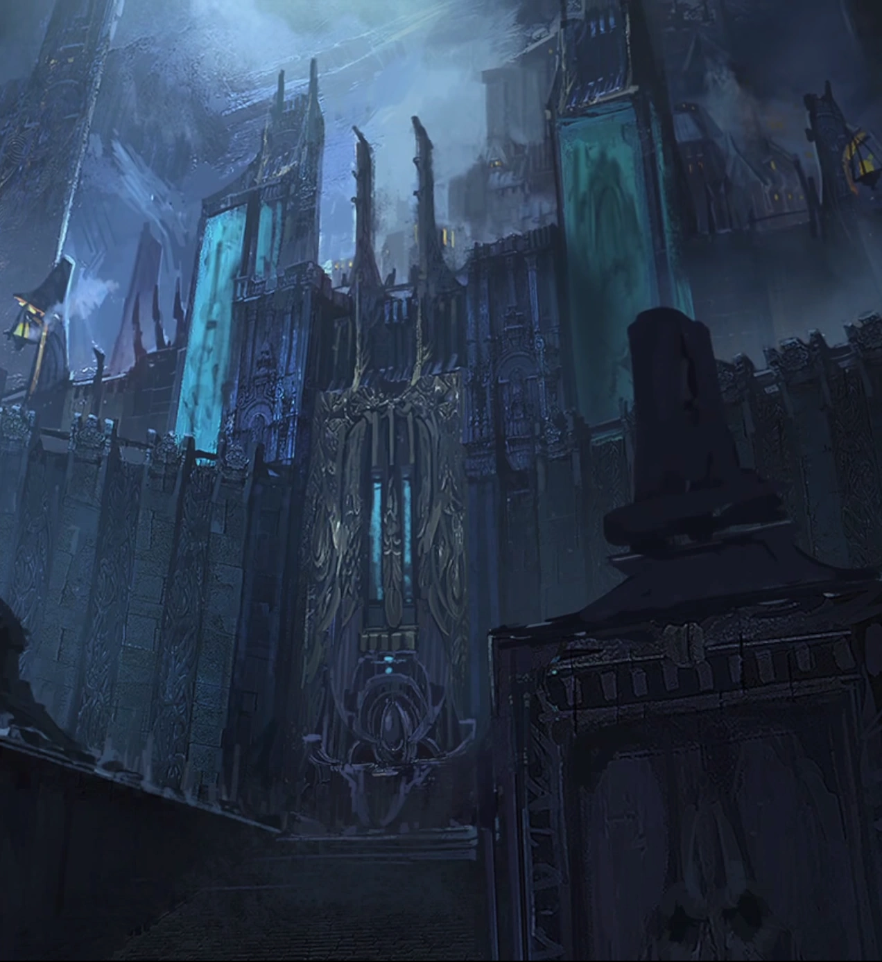 Frostguard Citadel Frostguard Citadel in Freljord with towering icy walls and dark architecture