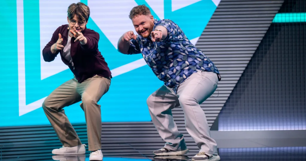 LEC Summer Split casters posing. LEC Summer Split casters posing.