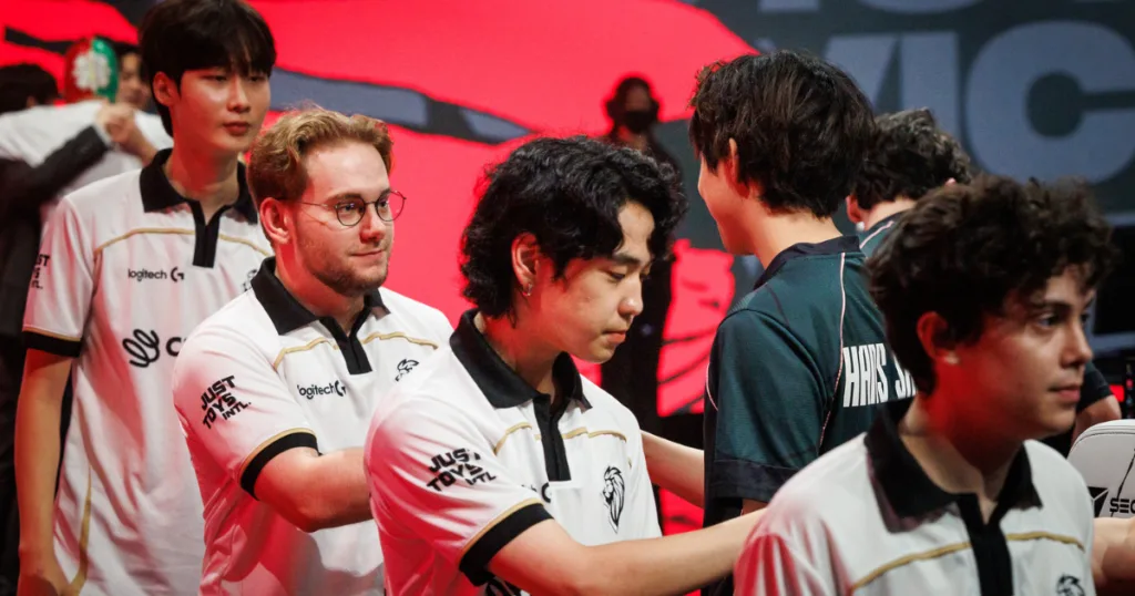 LYON giving hands after winning in LYON vs G2 match at MSI. LYON giving hands after winning in LYON vs G2 match at MSI.