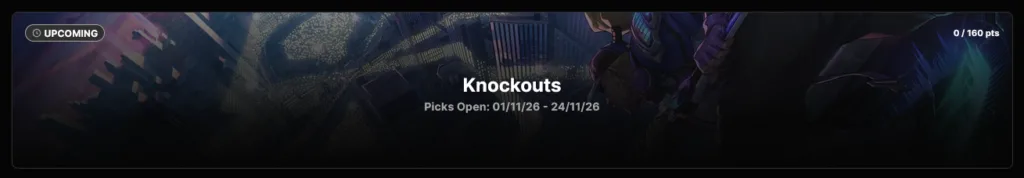 Pick'ems Worlds 2026 - Knockouts dates. Pick'ems Worlds 2026 - Knockouts dates.