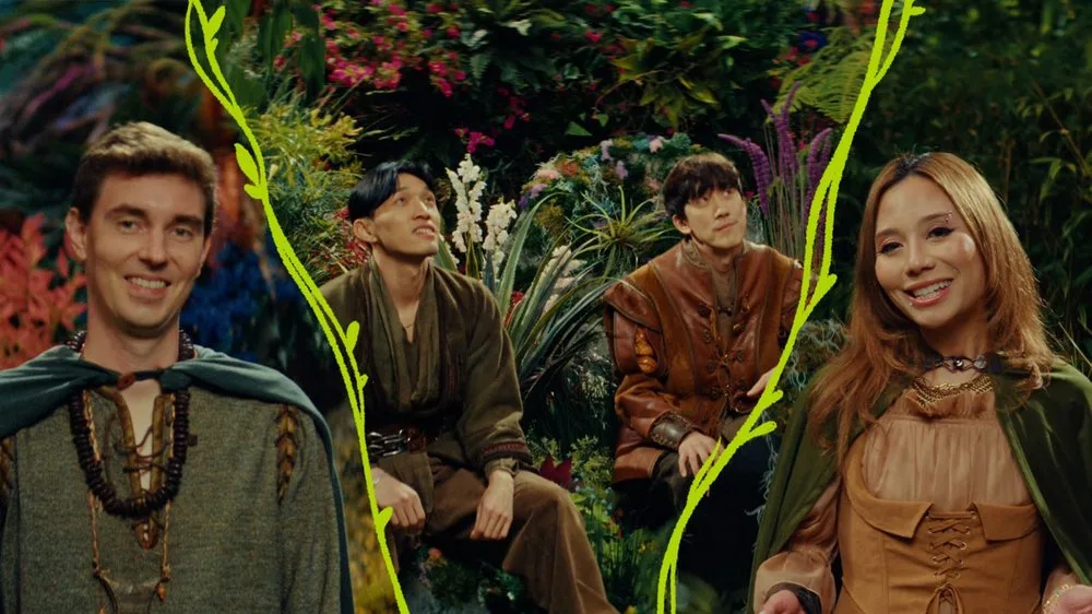 TFT developers appearing in the Enchanted Wilds dev drop video set in a forest-themed studio
