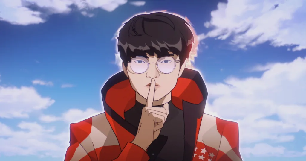 Worlds anthem 2026 video: Faker doing his famous "shh" pose. Worlds anthem 2026 video: Faker doing his famous "shh" pose.